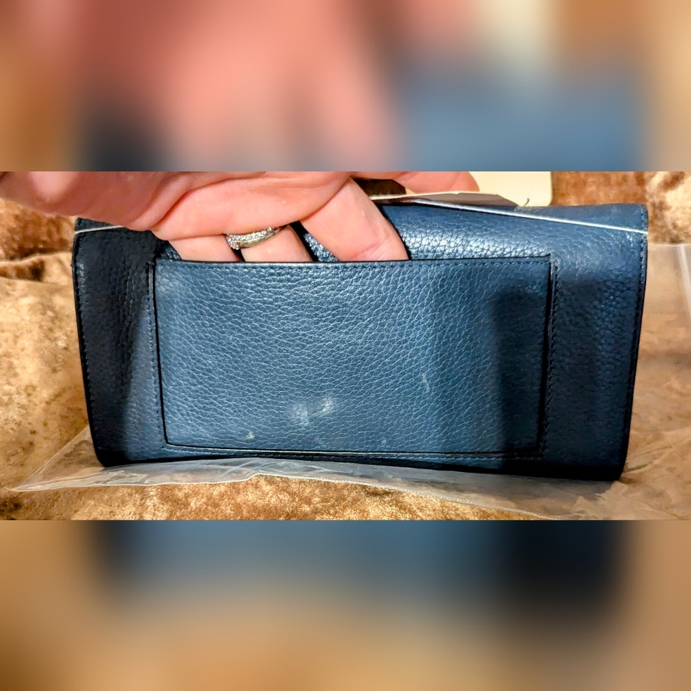 Celine Elegant Navy Blue Goatskin Leather Piece - Picture 3 of 14